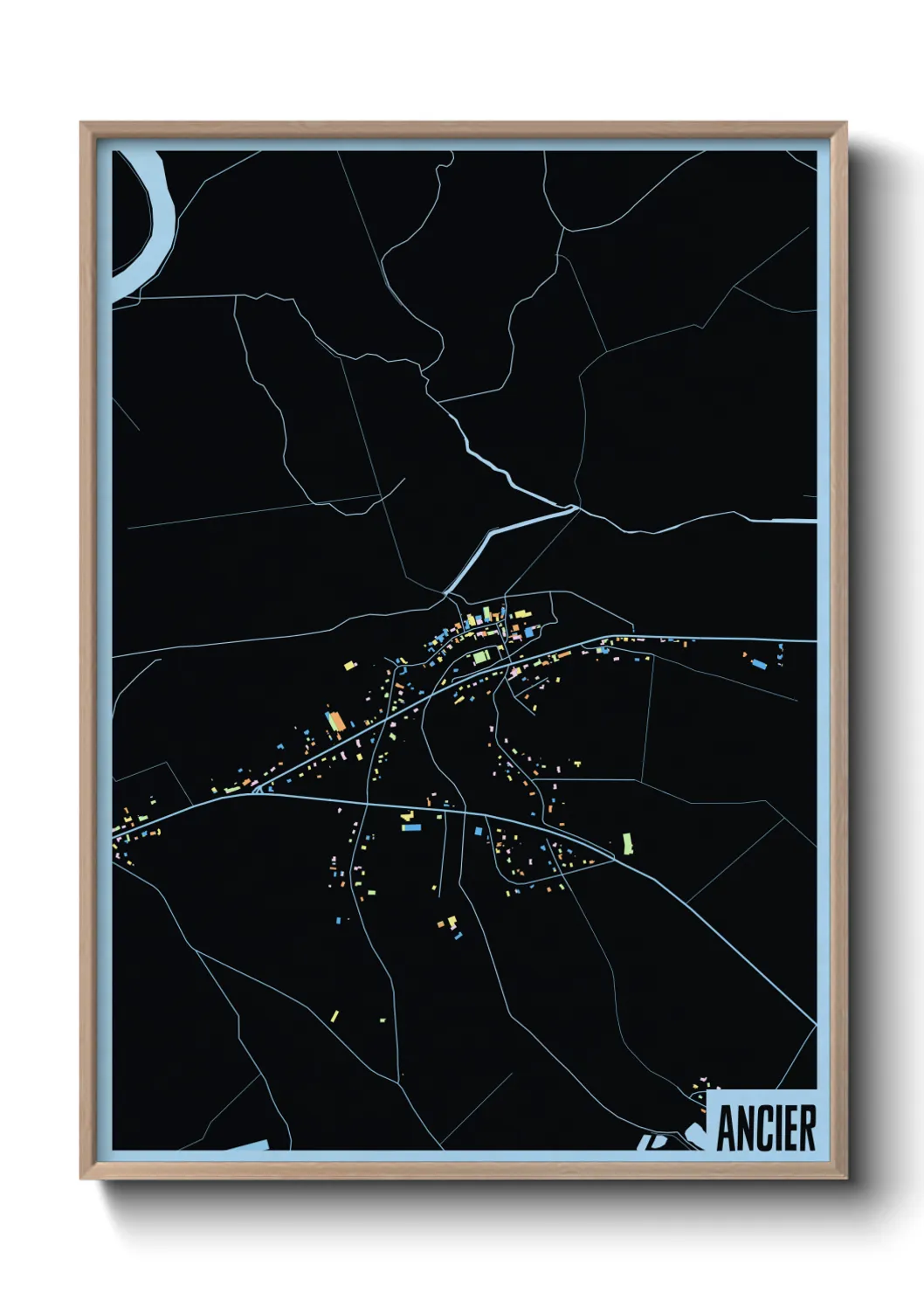 Une affiche de carte sur Ancier