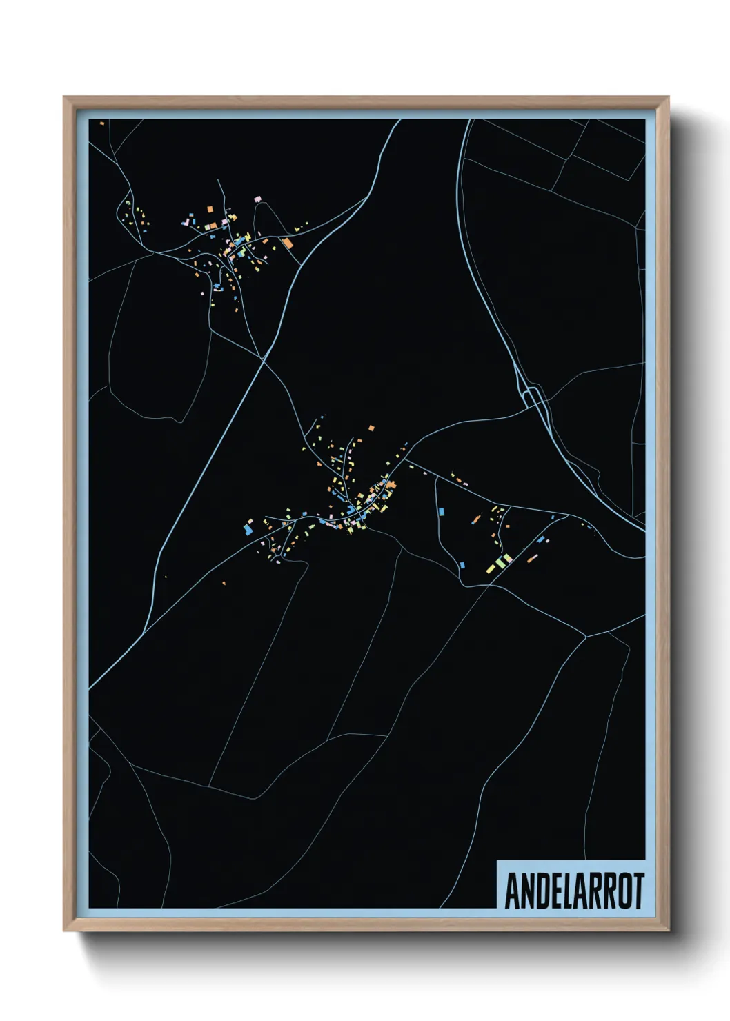 Une affiche de carte sur Andelarrot