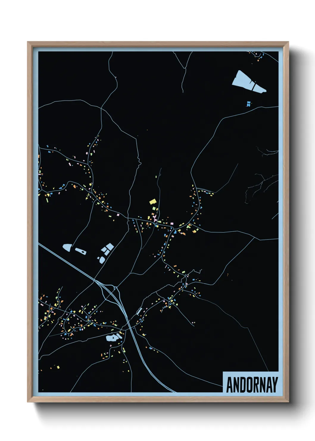 Une affiche de carte sur Andornay