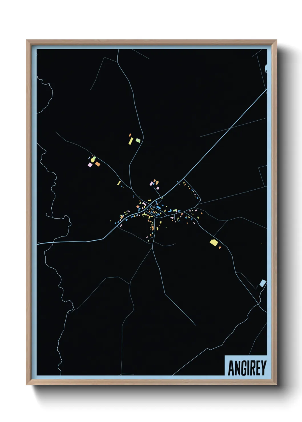 Une affiche de carte sur Angirey