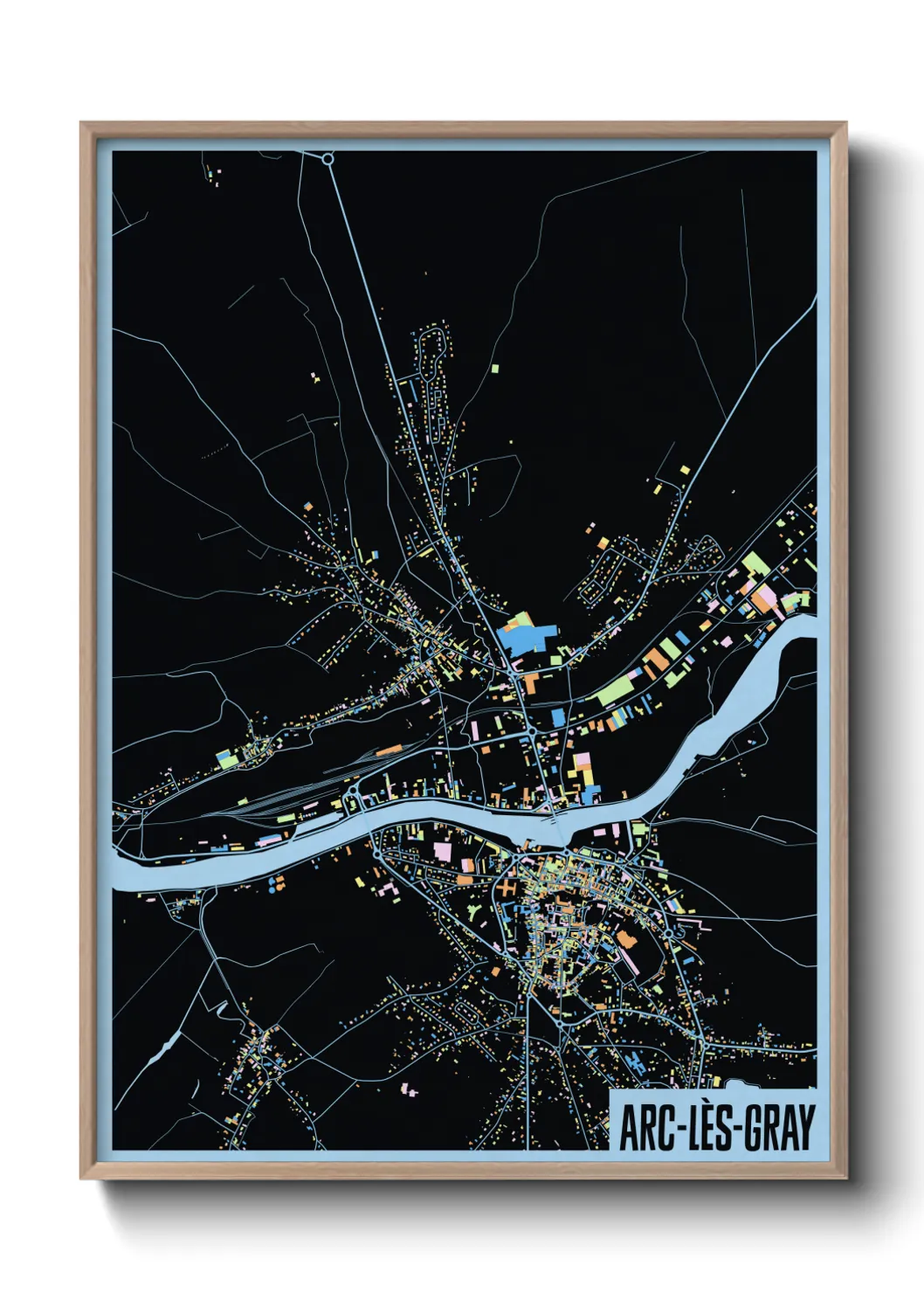 Une affiche de carte sur Arc-lès-Gray