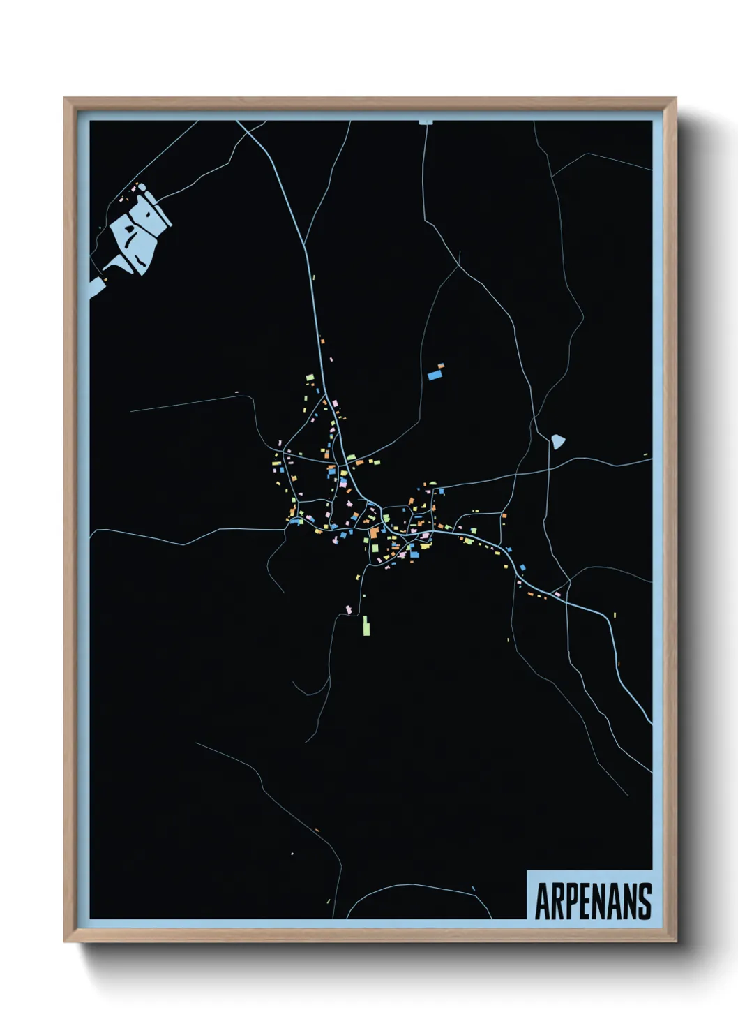 Une affiche de carte sur Arpenans