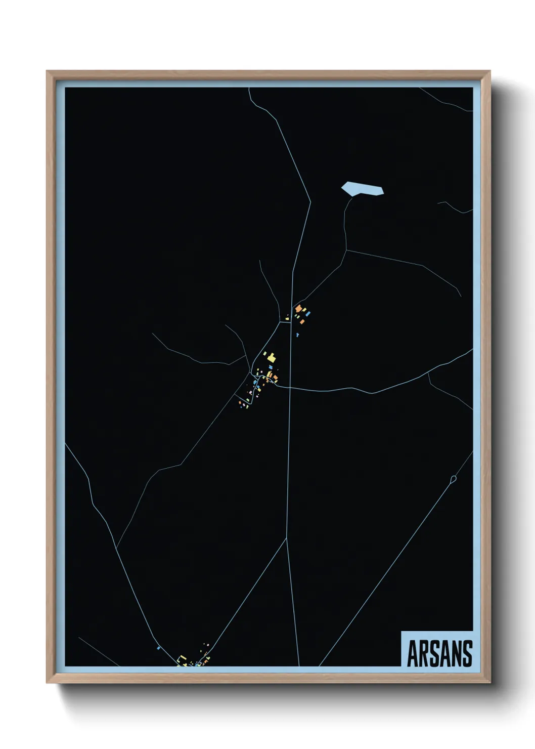 Une affiche de carte sur Arsans