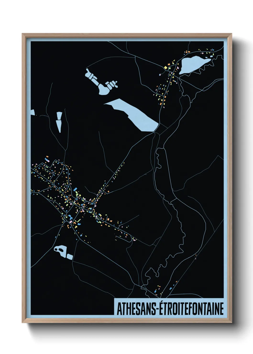 Une affiche de carte sur Athesans-Étroitefontaine