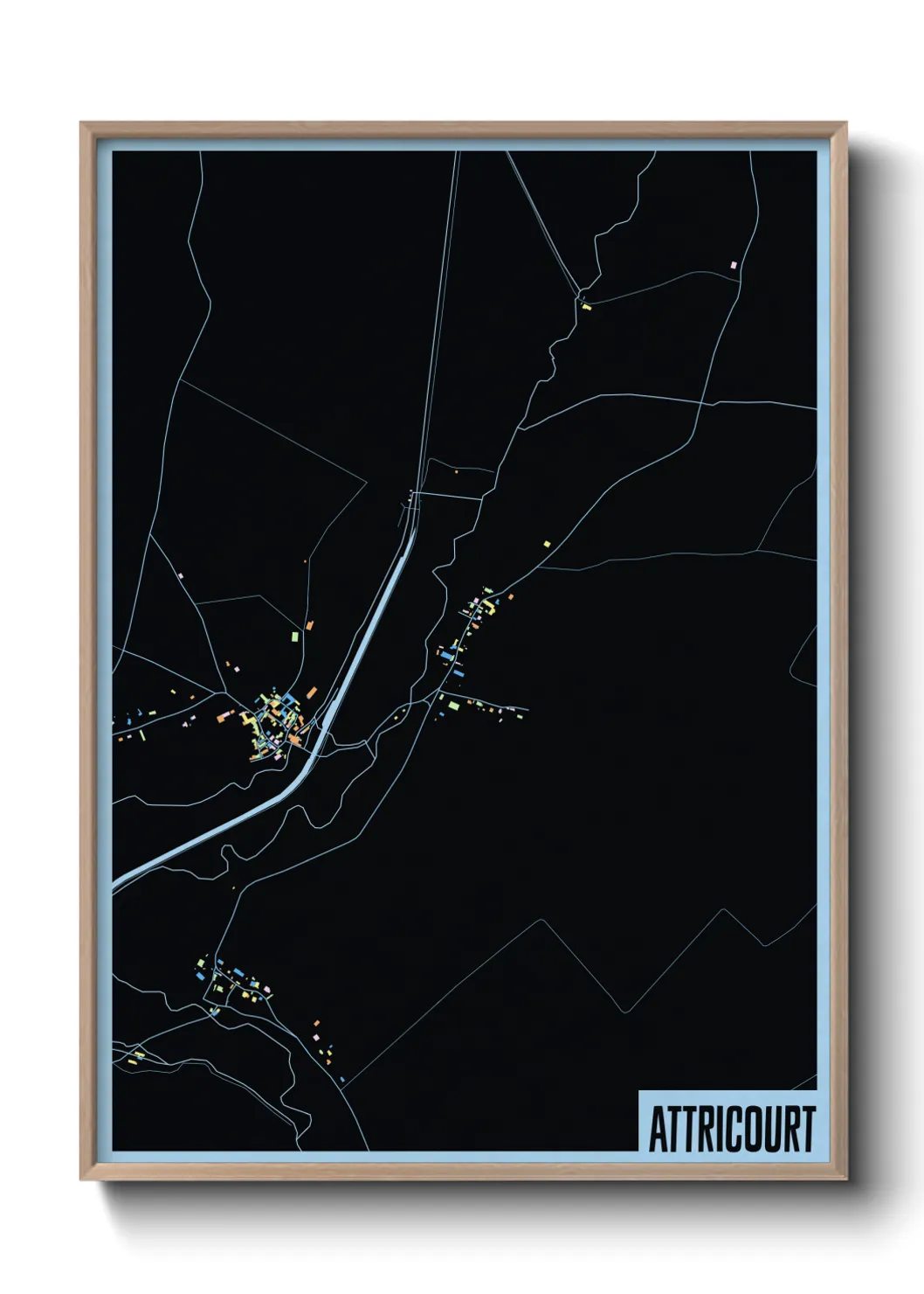 Une affiche de carte sur Attricourt