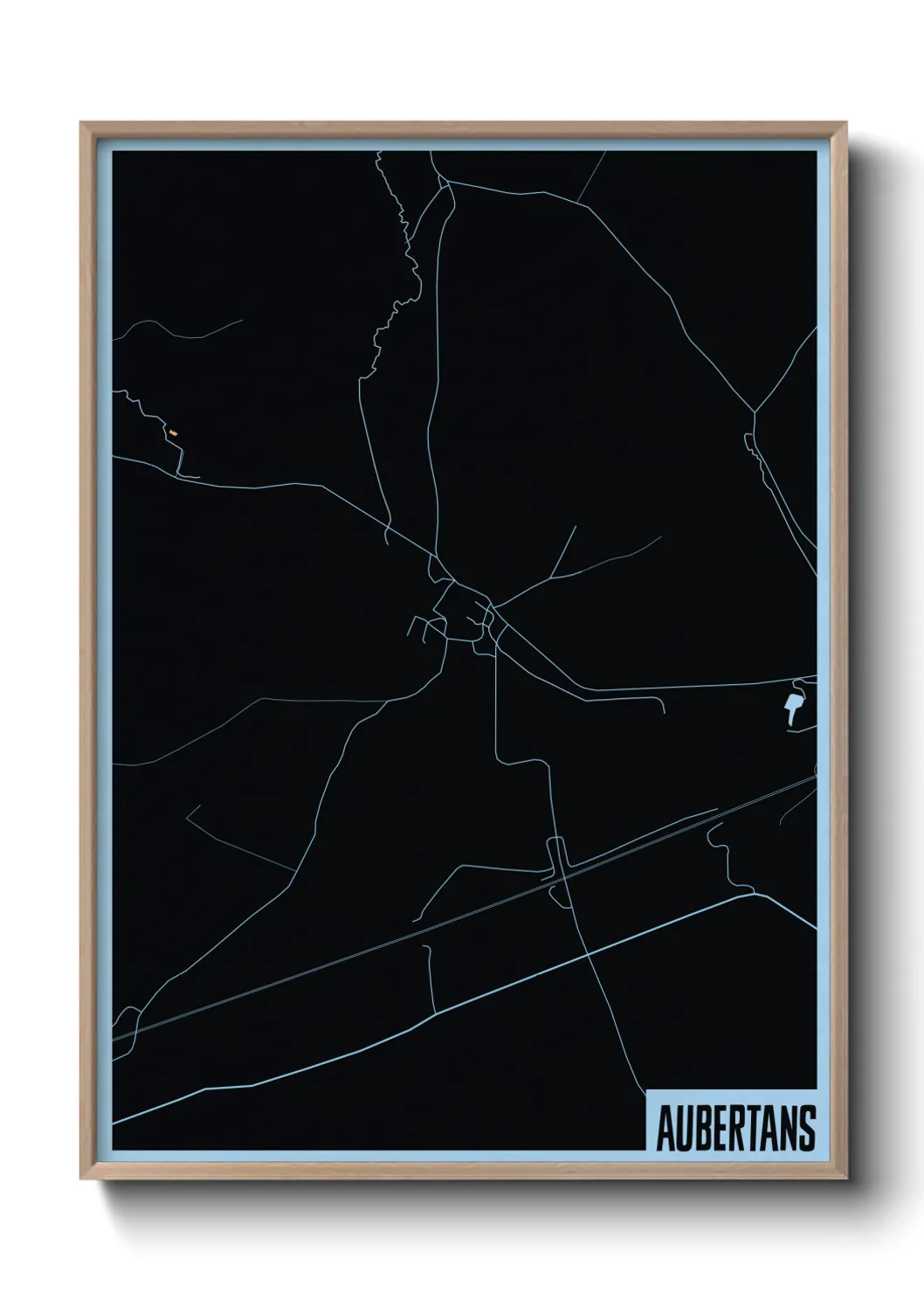 Une affiche de carte sur Aubertans