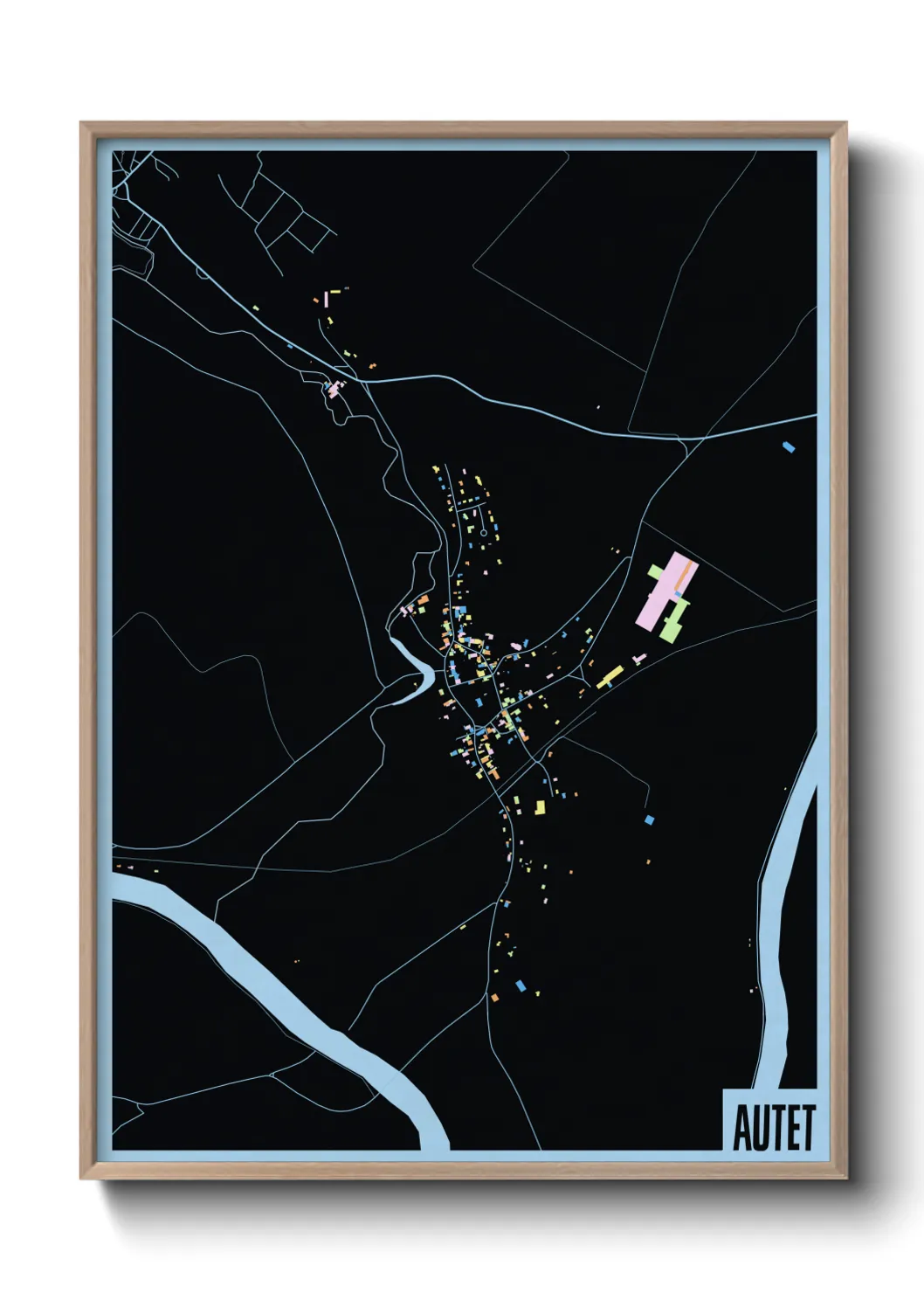 Une affiche de carte sur Autet