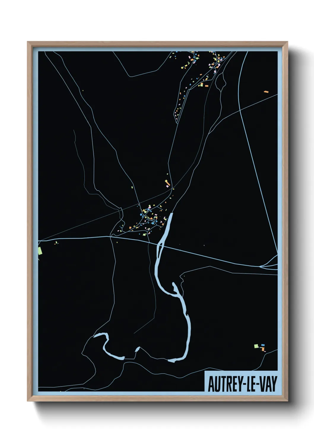 Une affiche de carte sur Autrey-le-Vay