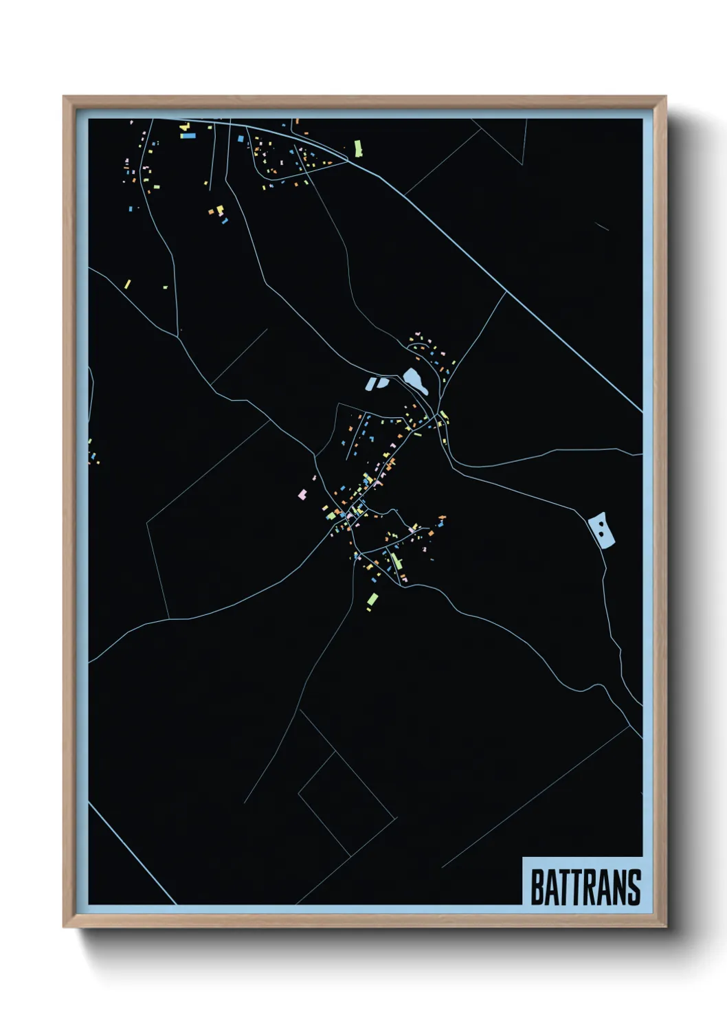 Une affiche de carte sur Battrans