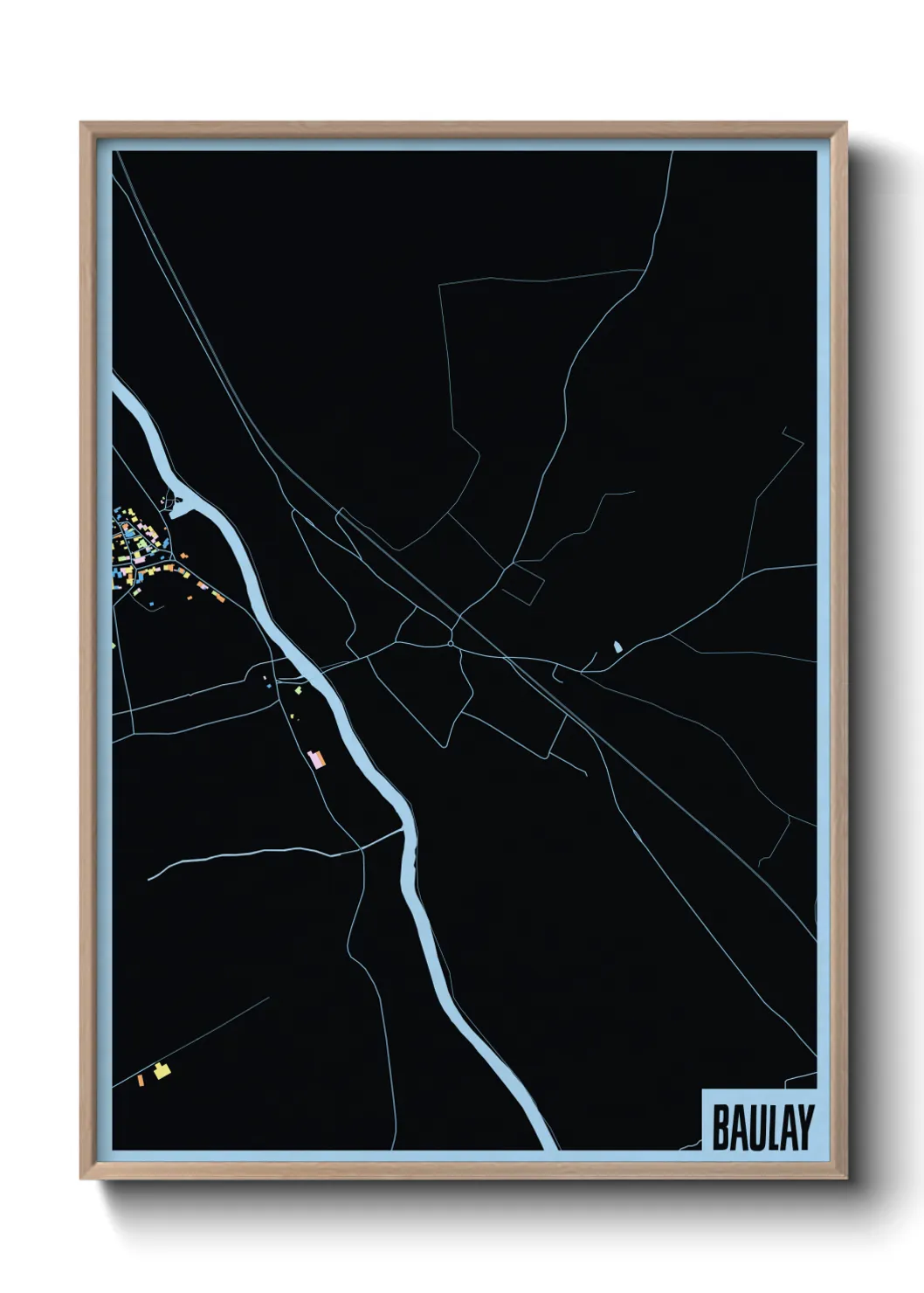 Une affiche de carte sur Baulay