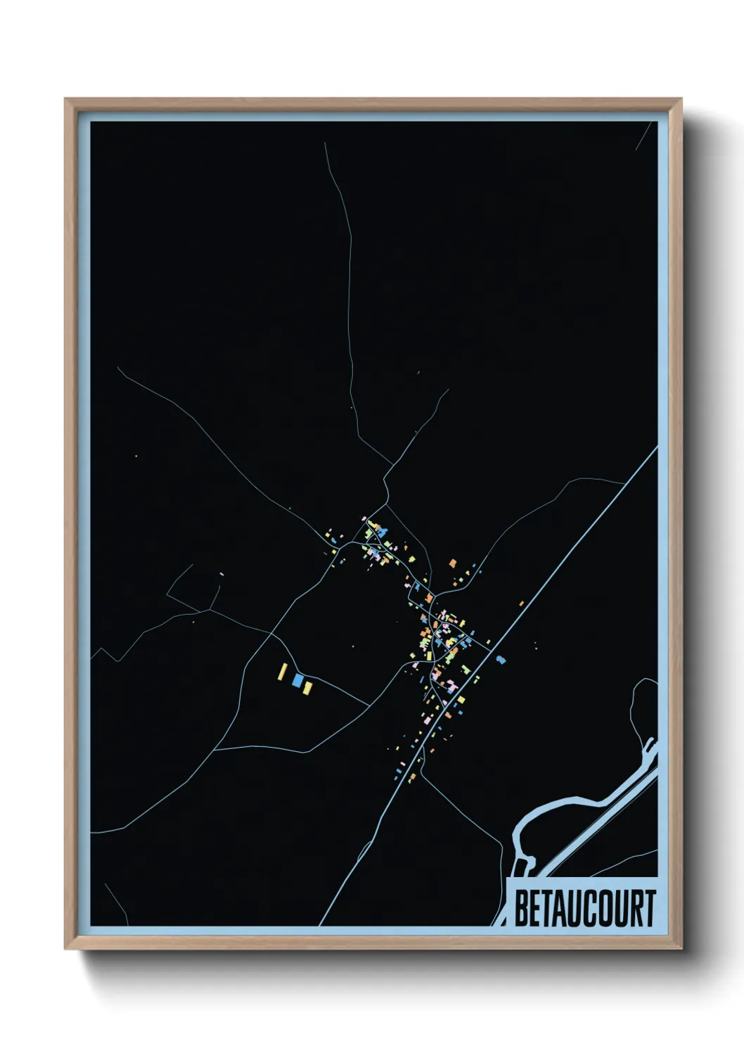 Une affiche de carte sur Betaucourt