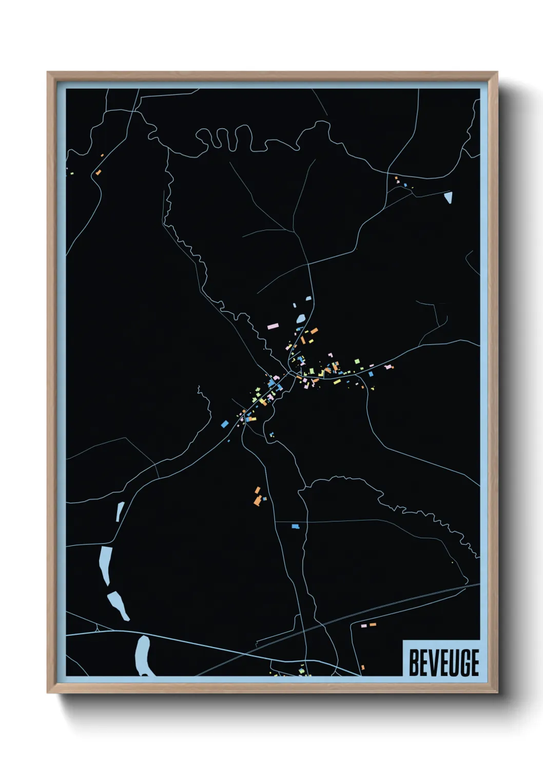 Une affiche de carte sur Beveuge