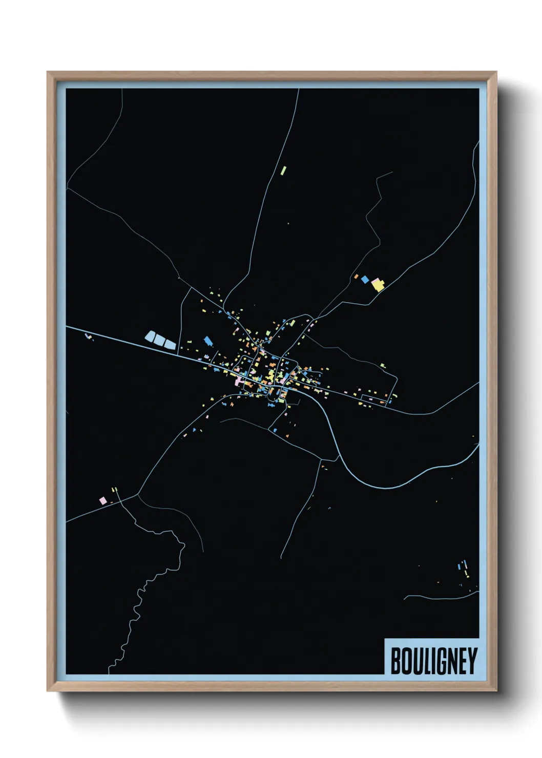 Une affiche de carte sur Bouligney