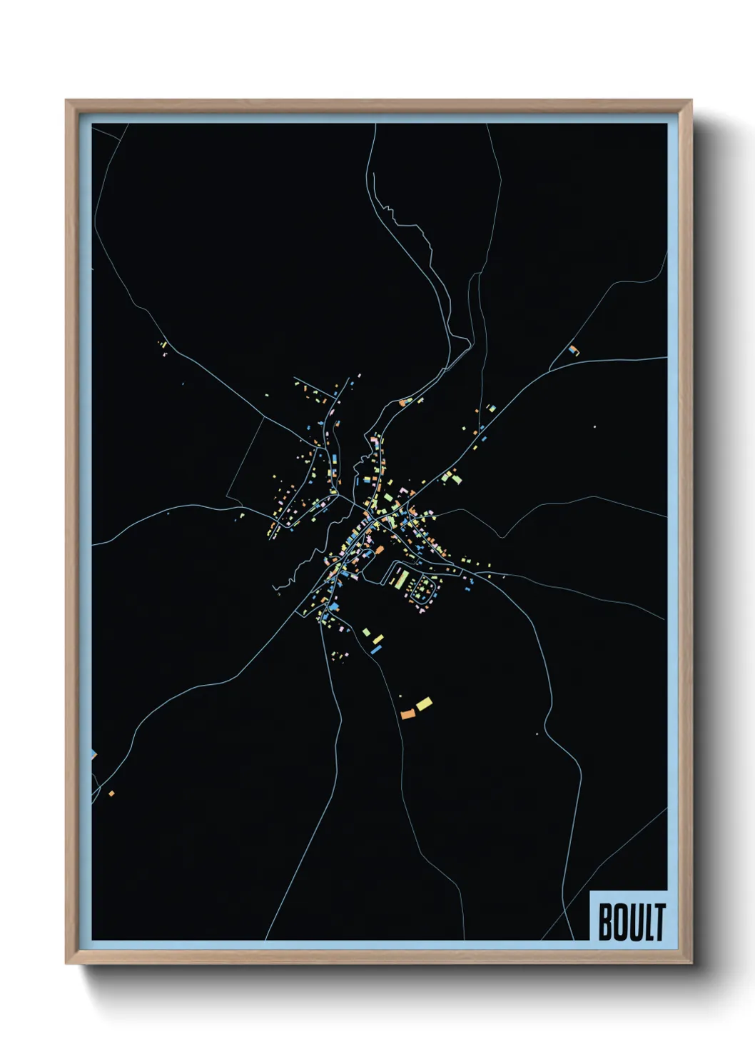 Une affiche de carte sur Boult