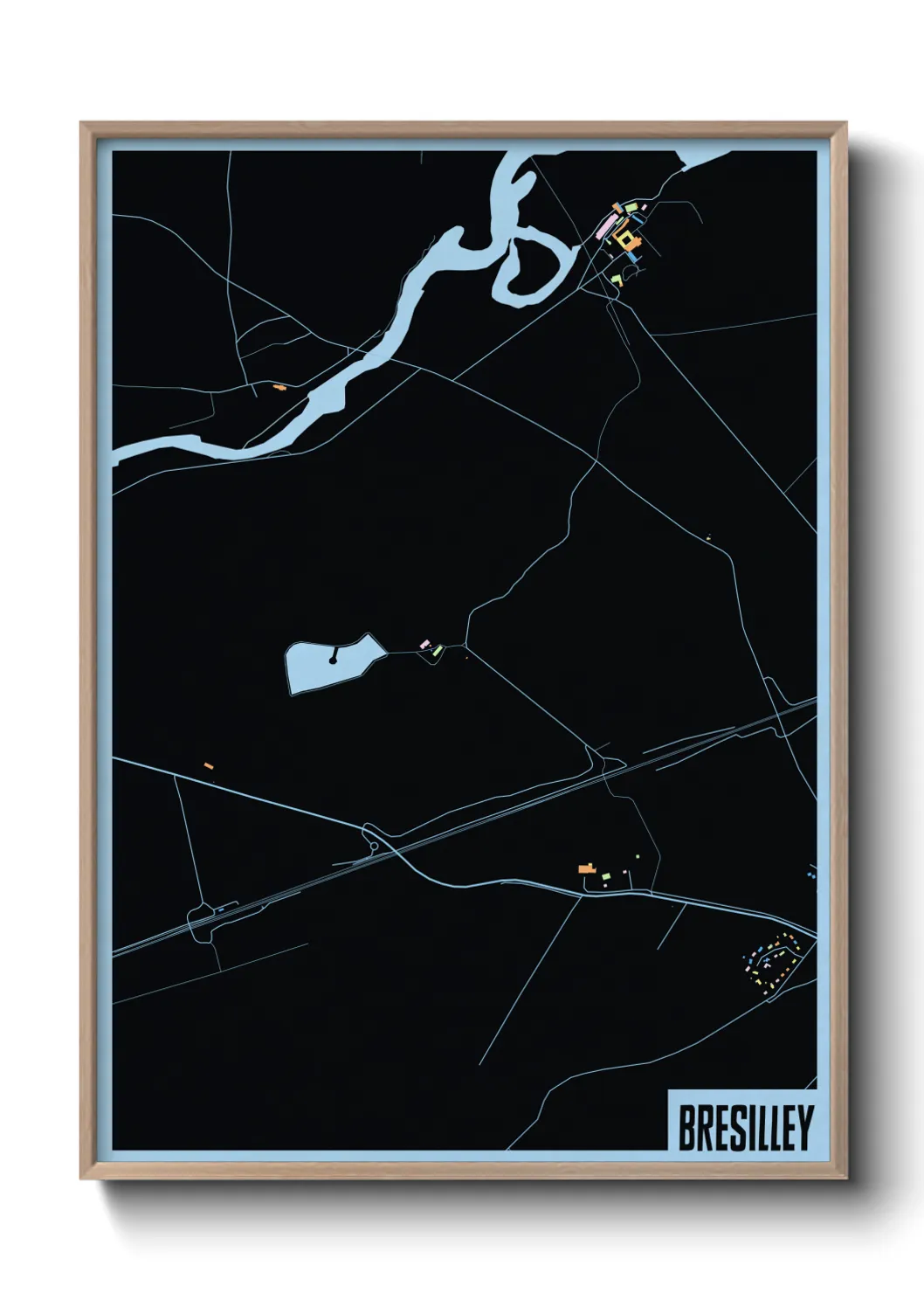 Une affiche de carte sur Bresilley