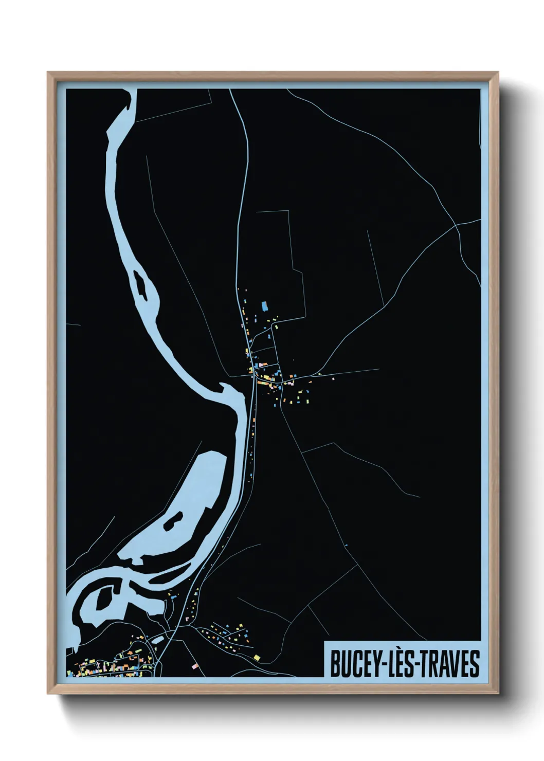 Une affiche de carte sur Bucey-lès-Traves