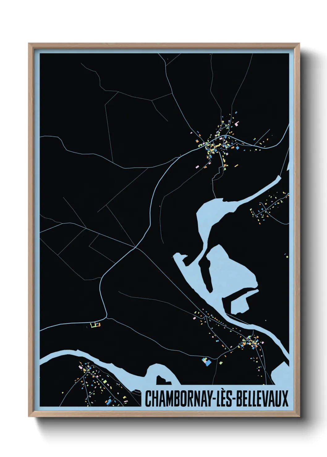 Une affiche de carte sur Chambornay-lès-Bellevaux