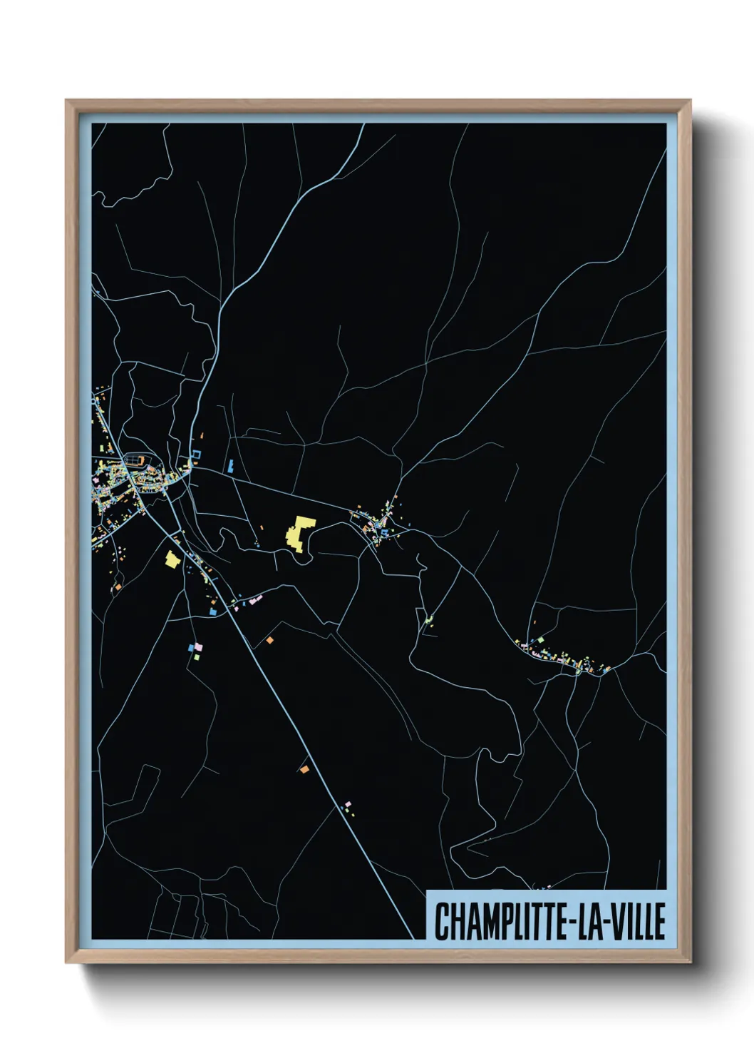 Une affiche de carte sur Champlitte-la-Ville