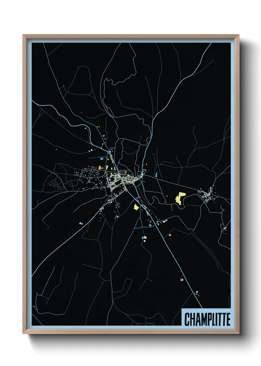 Une affiche de carte sur Champlitte