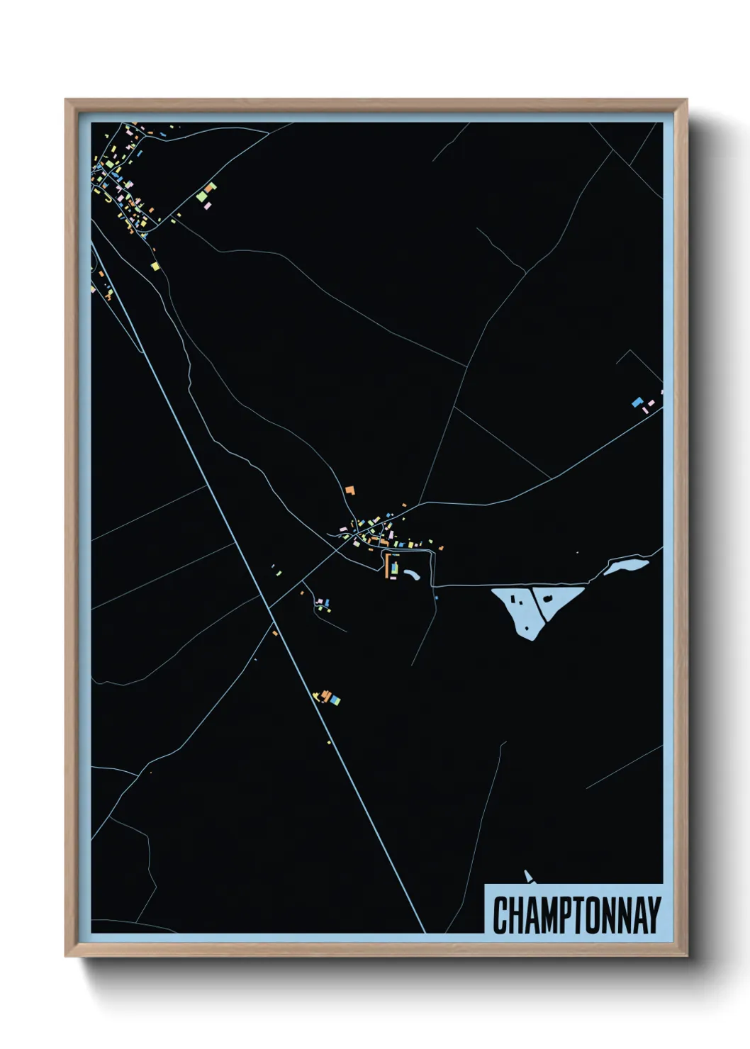 Une affiche de carte sur Champtonnay