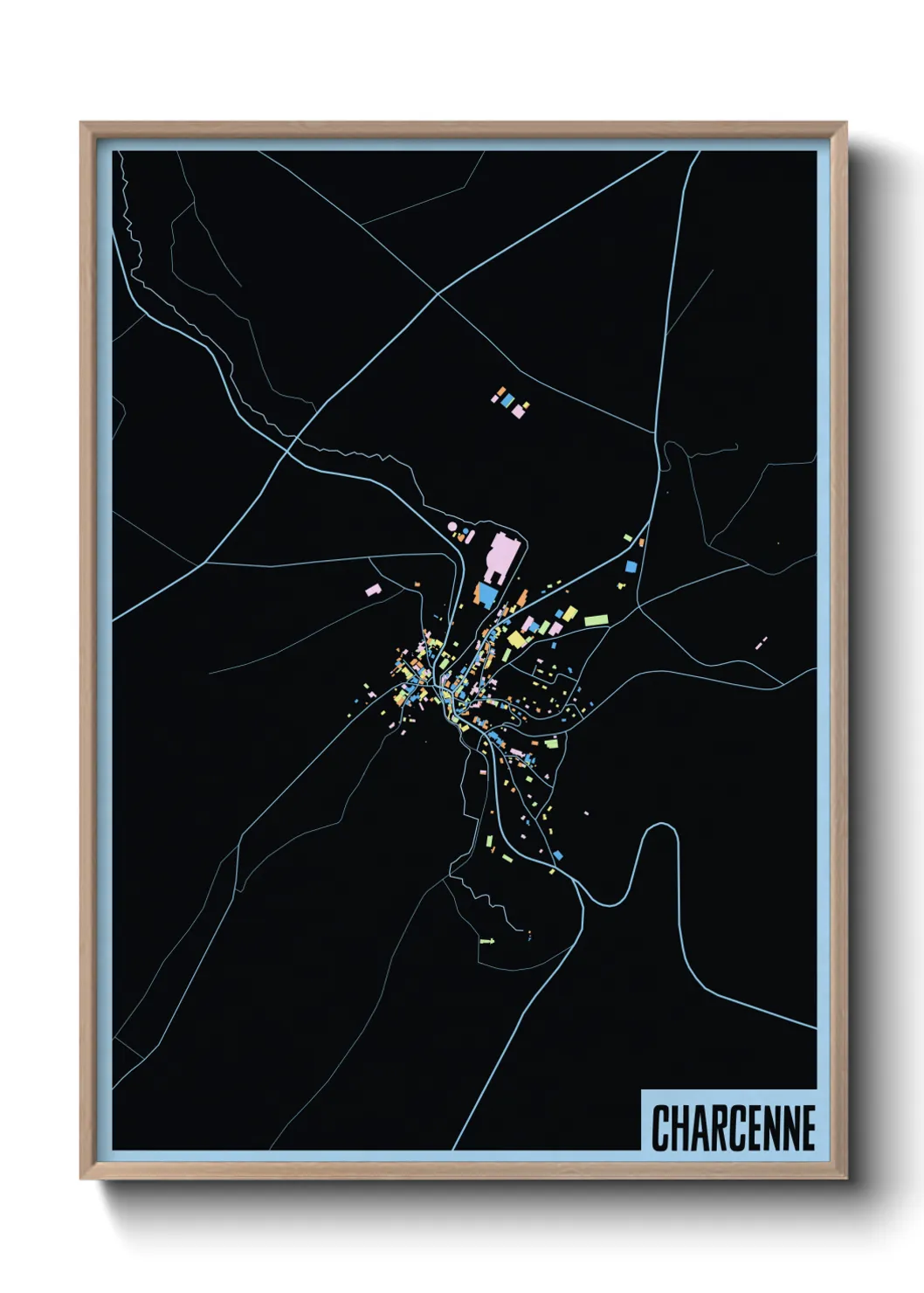 Une affiche de carte sur Charcenne