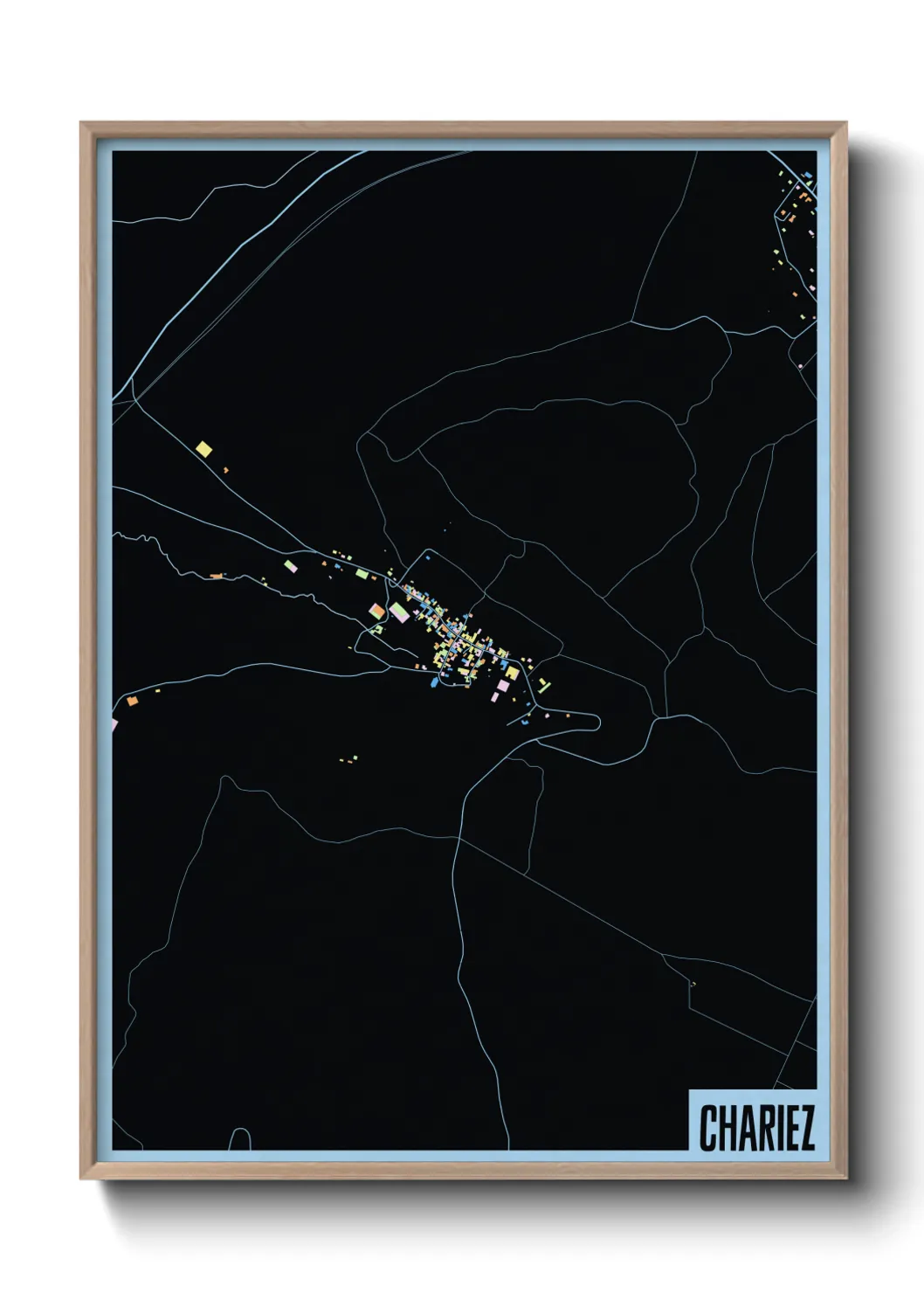 Une affiche de carte sur Chariez