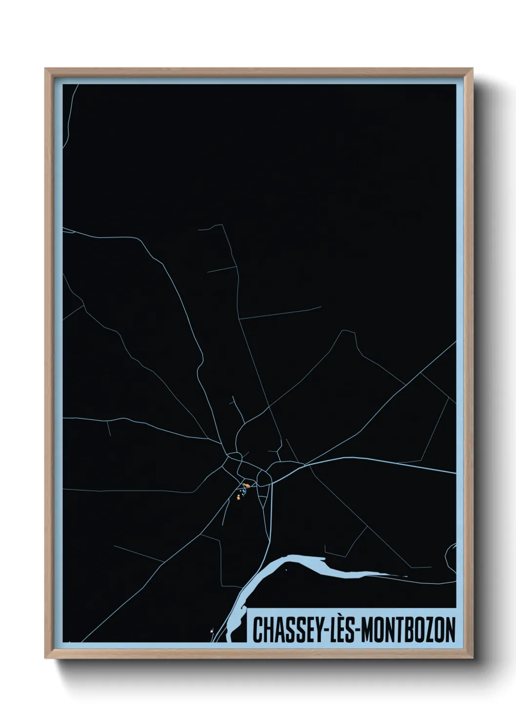 Une affiche de carte sur Chassey-lès-Montbozon