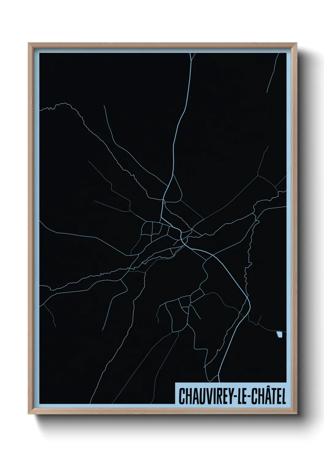 Une affiche de carte sur Chauvirey-le-Châtel
