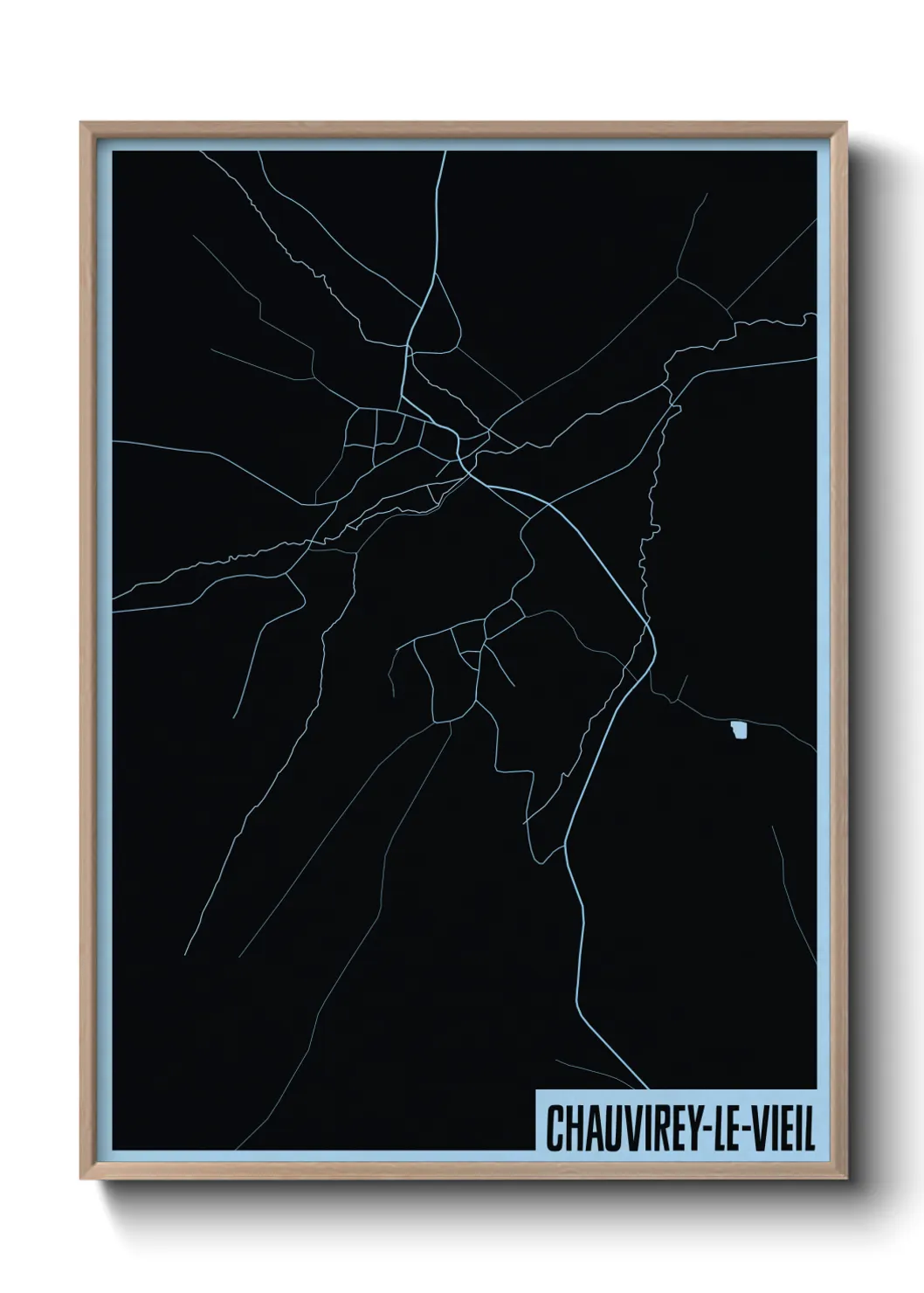 Une affiche de carte sur Chauvirey-le-Vieil