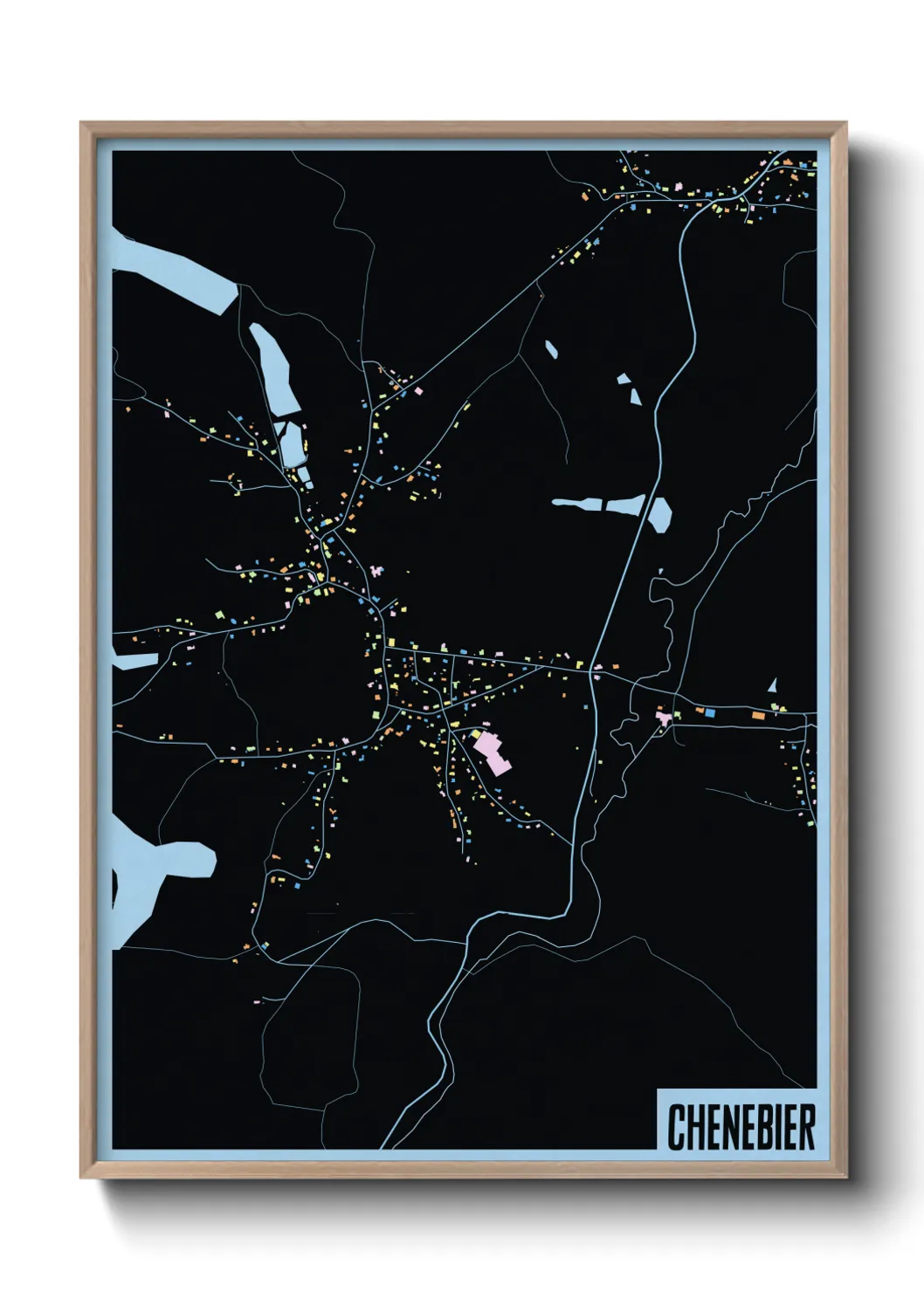Une affiche de carte sur Chenebier