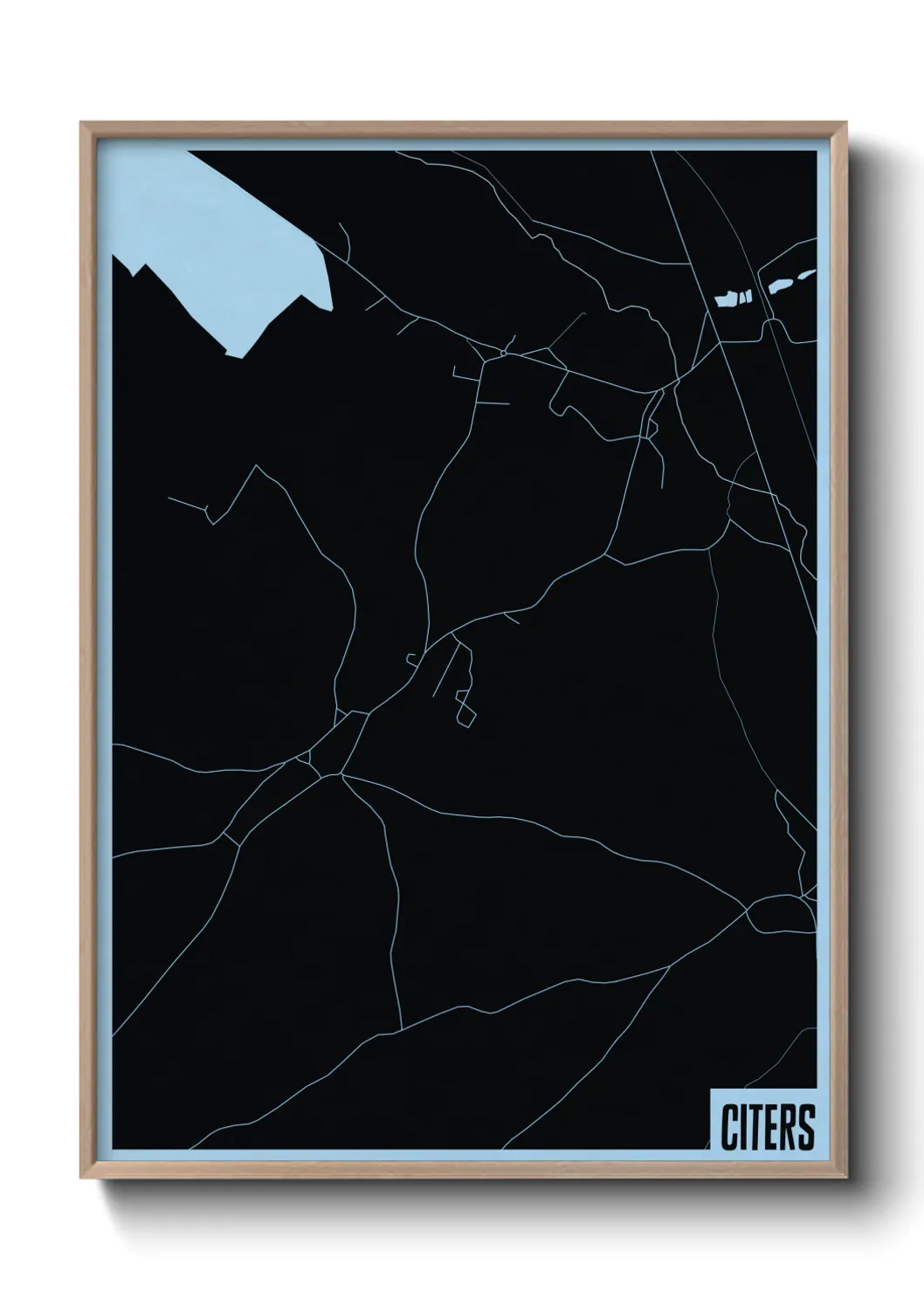 Une affiche de carte sur Citers