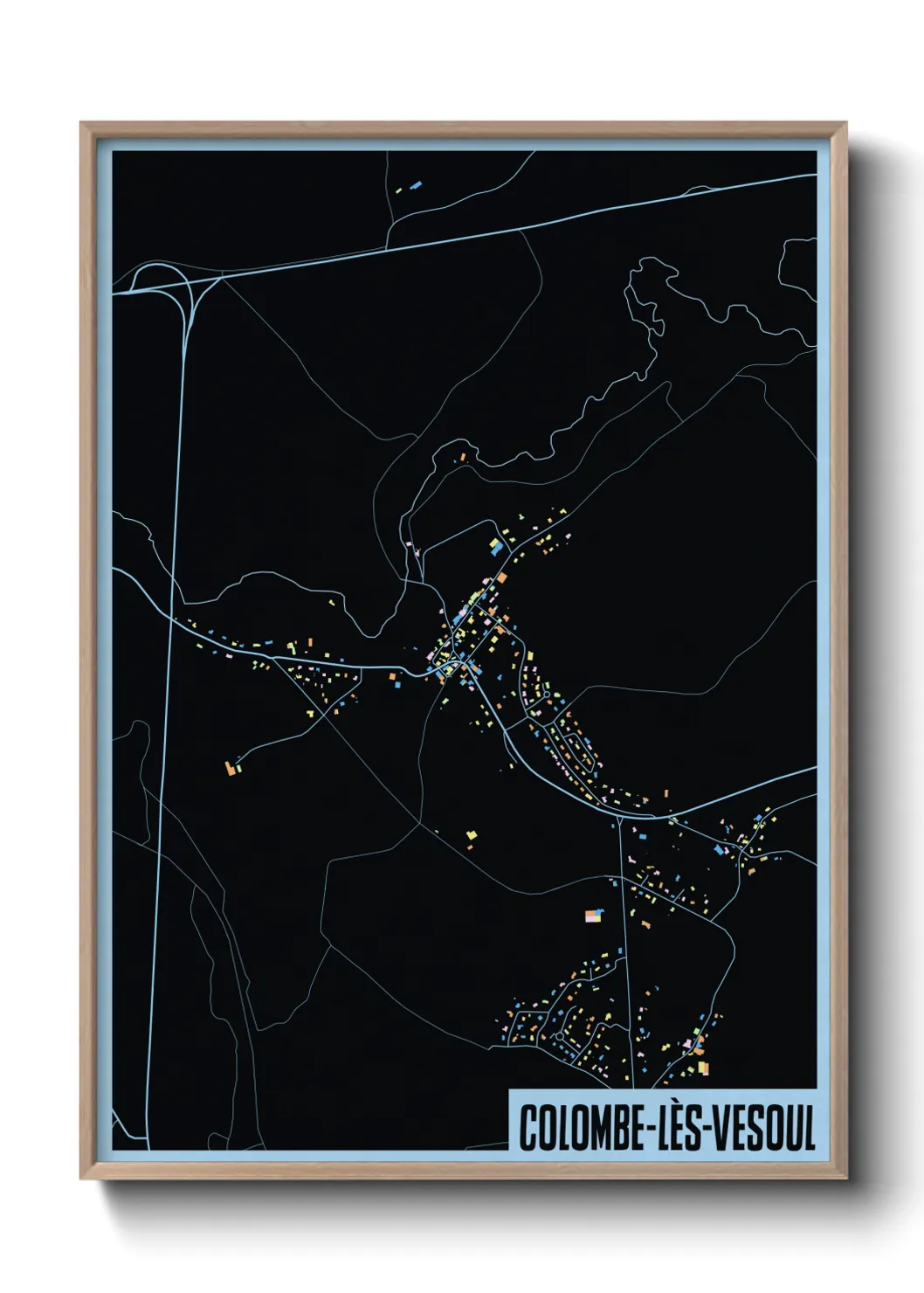 Une affiche de carte sur Colombe-lès-Vesoul