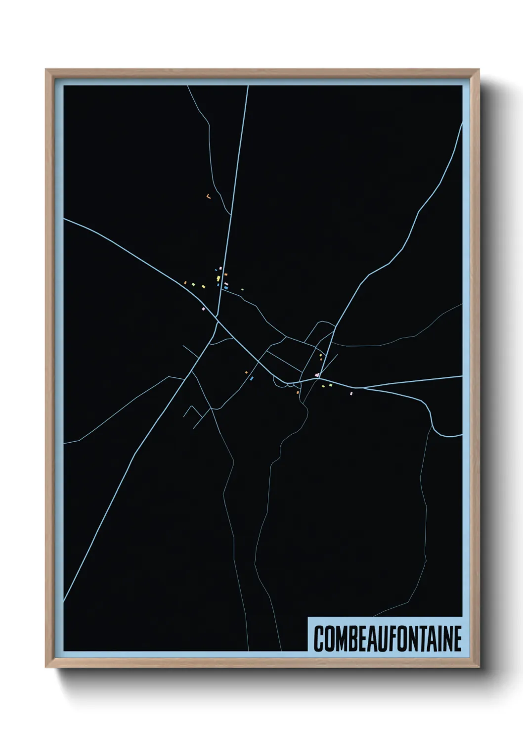 Une affiche de carte sur Combeaufontaine