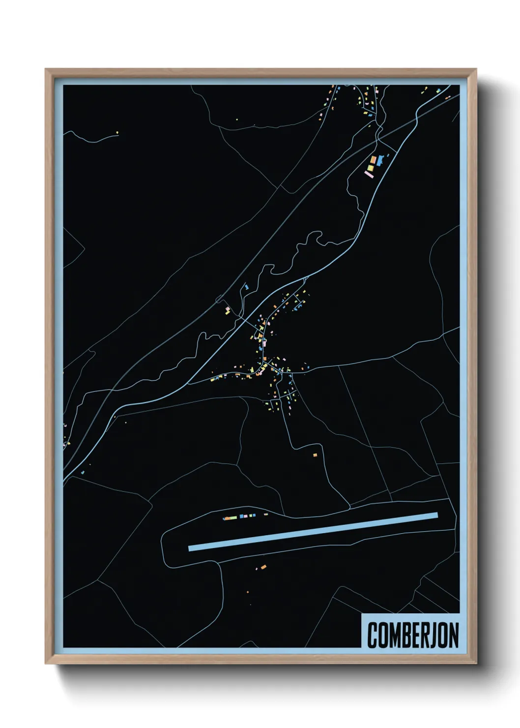 Une affiche de carte sur Comberjon