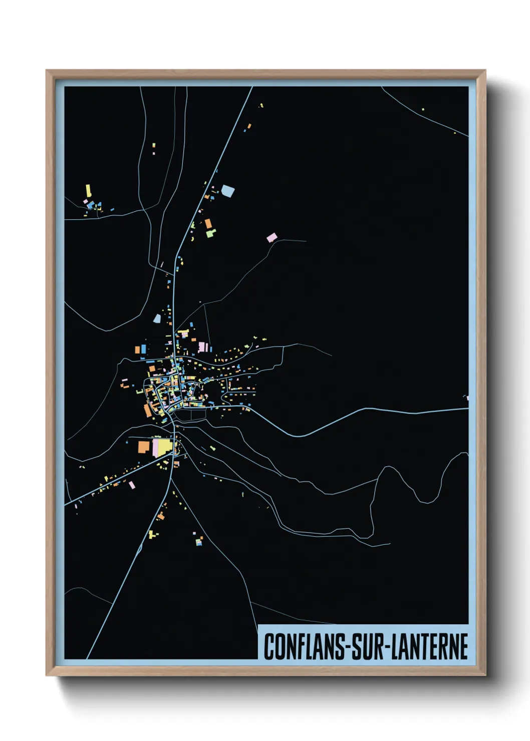 Une affiche de carte sur Conflans-sur-Lanterne