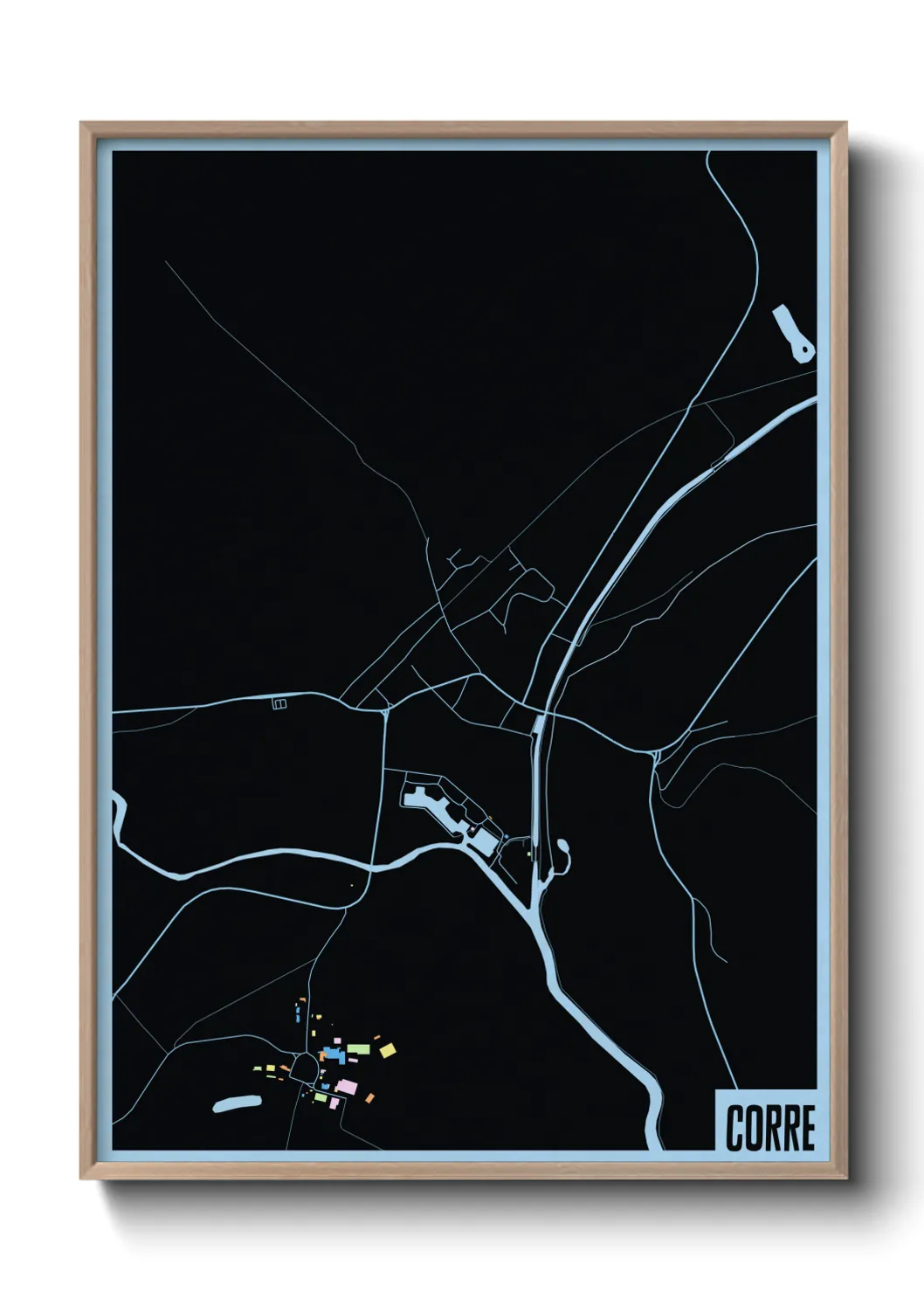 Une affiche de carte sur Corre