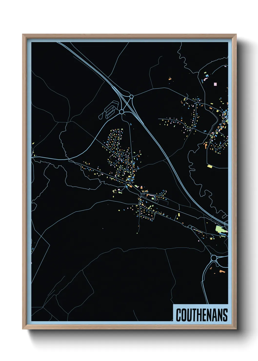 Une affiche de carte sur Couthenans