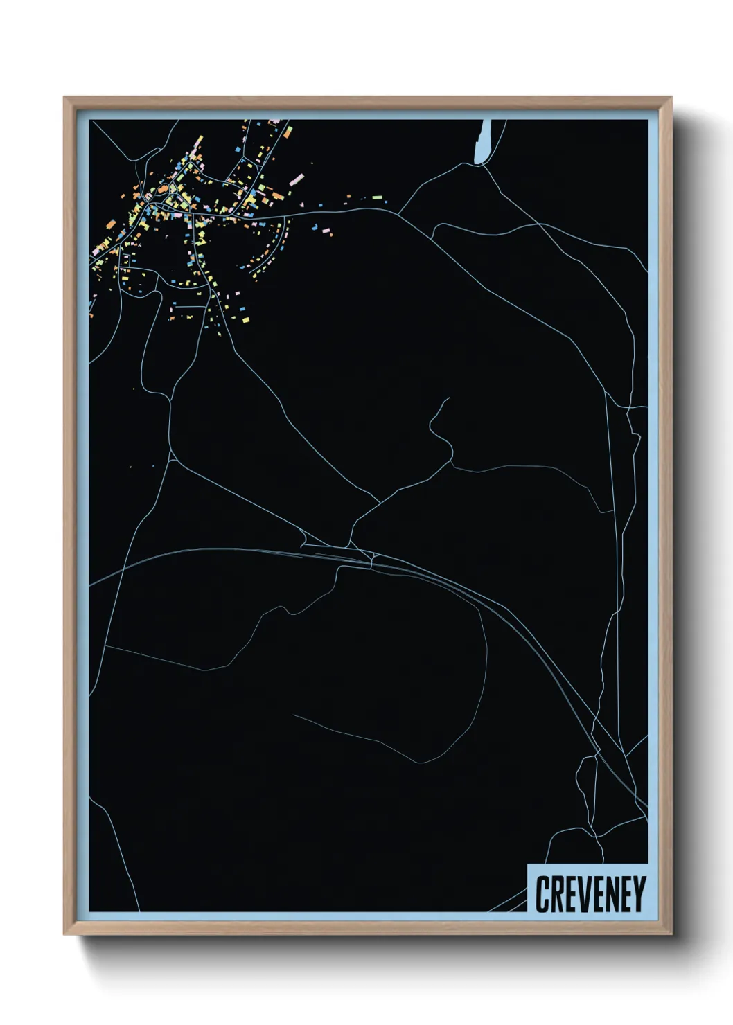 Une affiche de carte sur Creveney