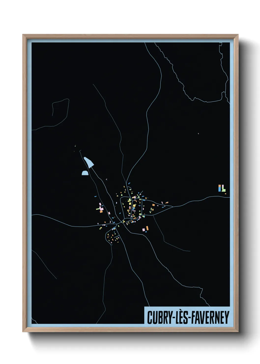 Une affiche de carte sur Cubry-lès-Faverney