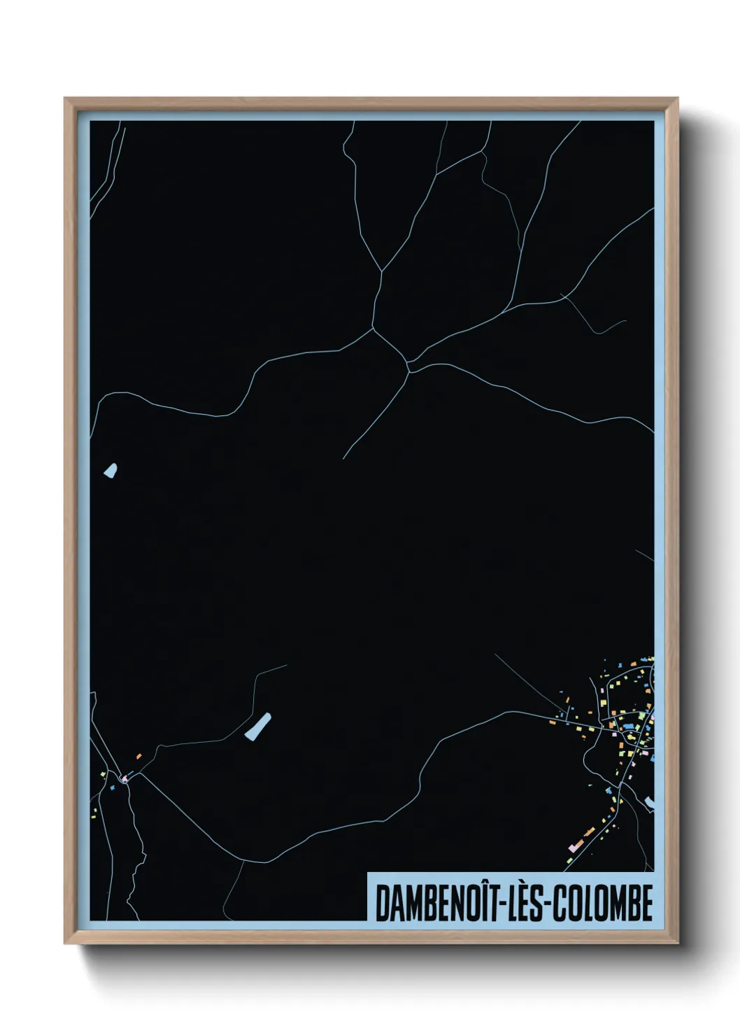 Une affiche de carte sur Dambenoît-lès-Colombe