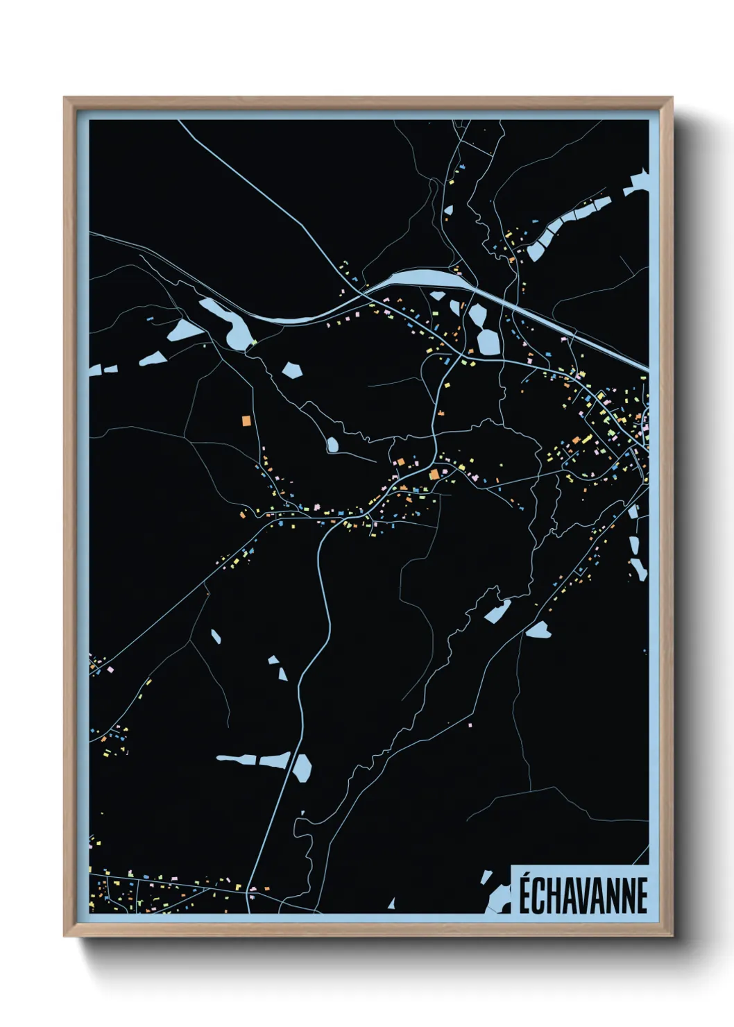 Une affiche de carte sur Échavanne