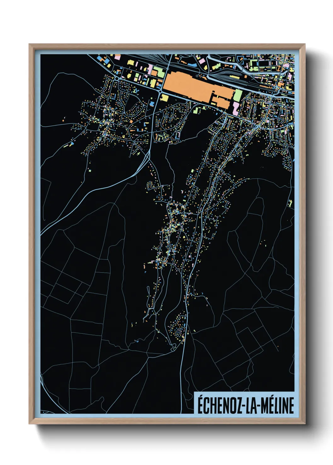 Une affiche de carte sur Échenoz-la-Méline