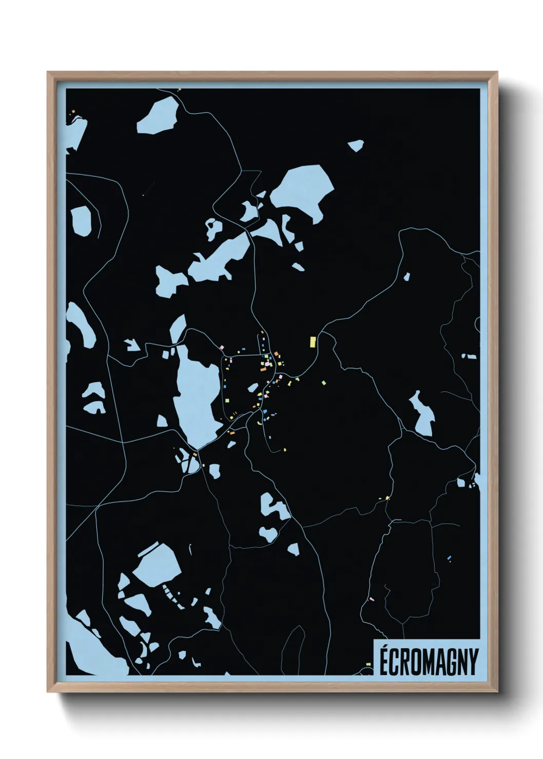 Une affiche de carte sur Écromagny