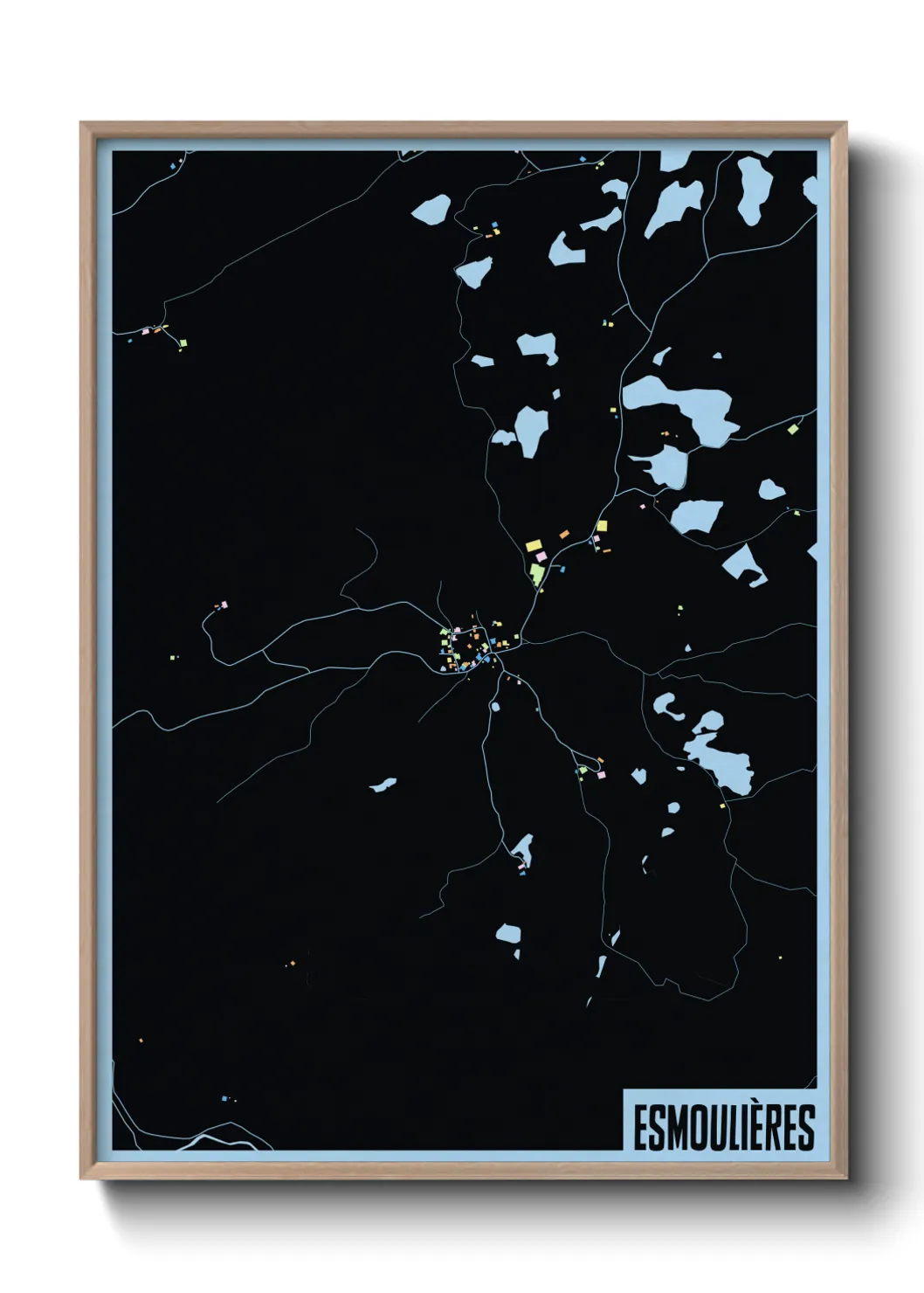 Une affiche de carte sur Esmoulières