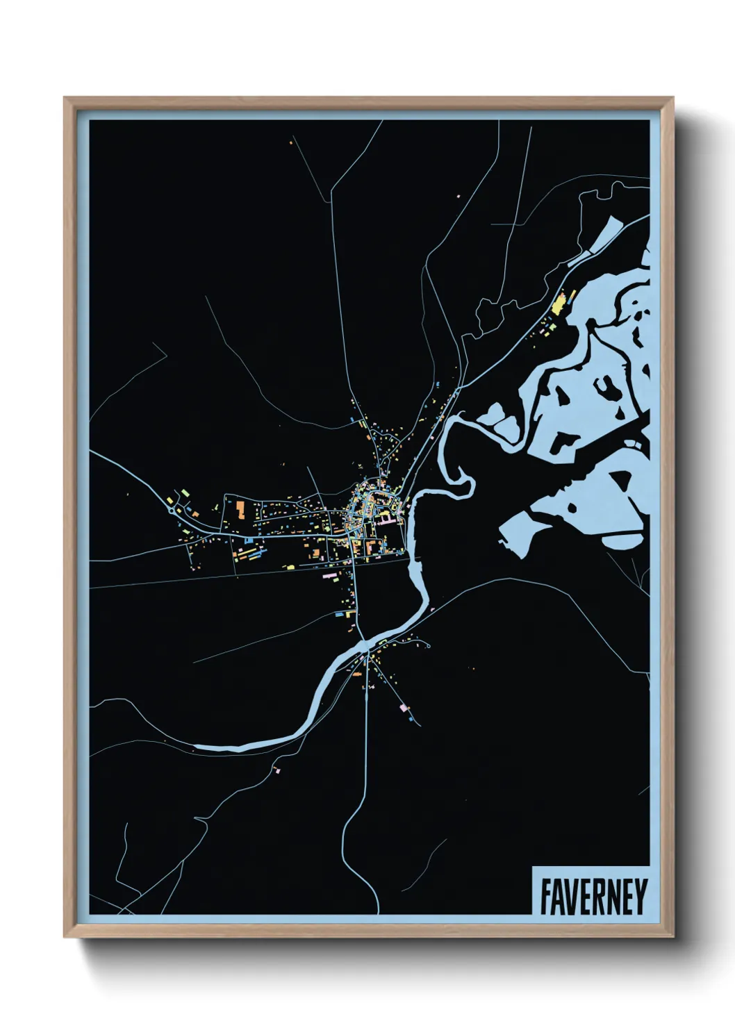 Une affiche de carte sur Faverney