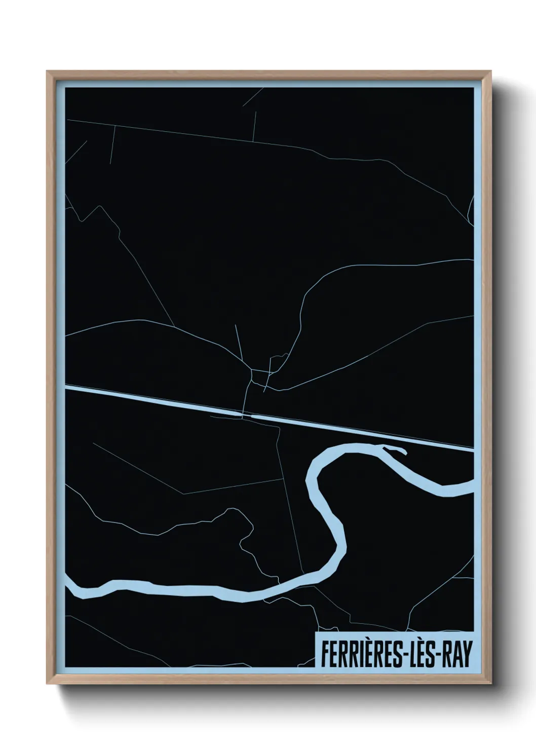 Une affiche de carte sur Ferrières-lès-Ray