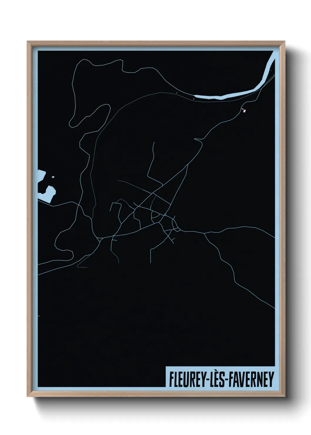 Une affiche de carte sur Fleurey-lès-Faverney