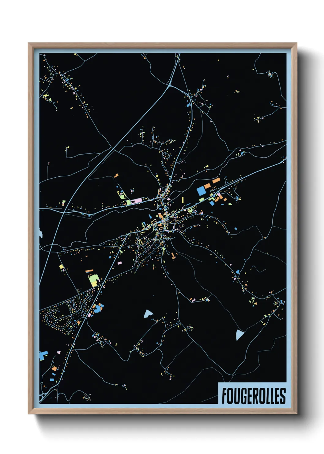 Une affiche de carte sur Fougerolles