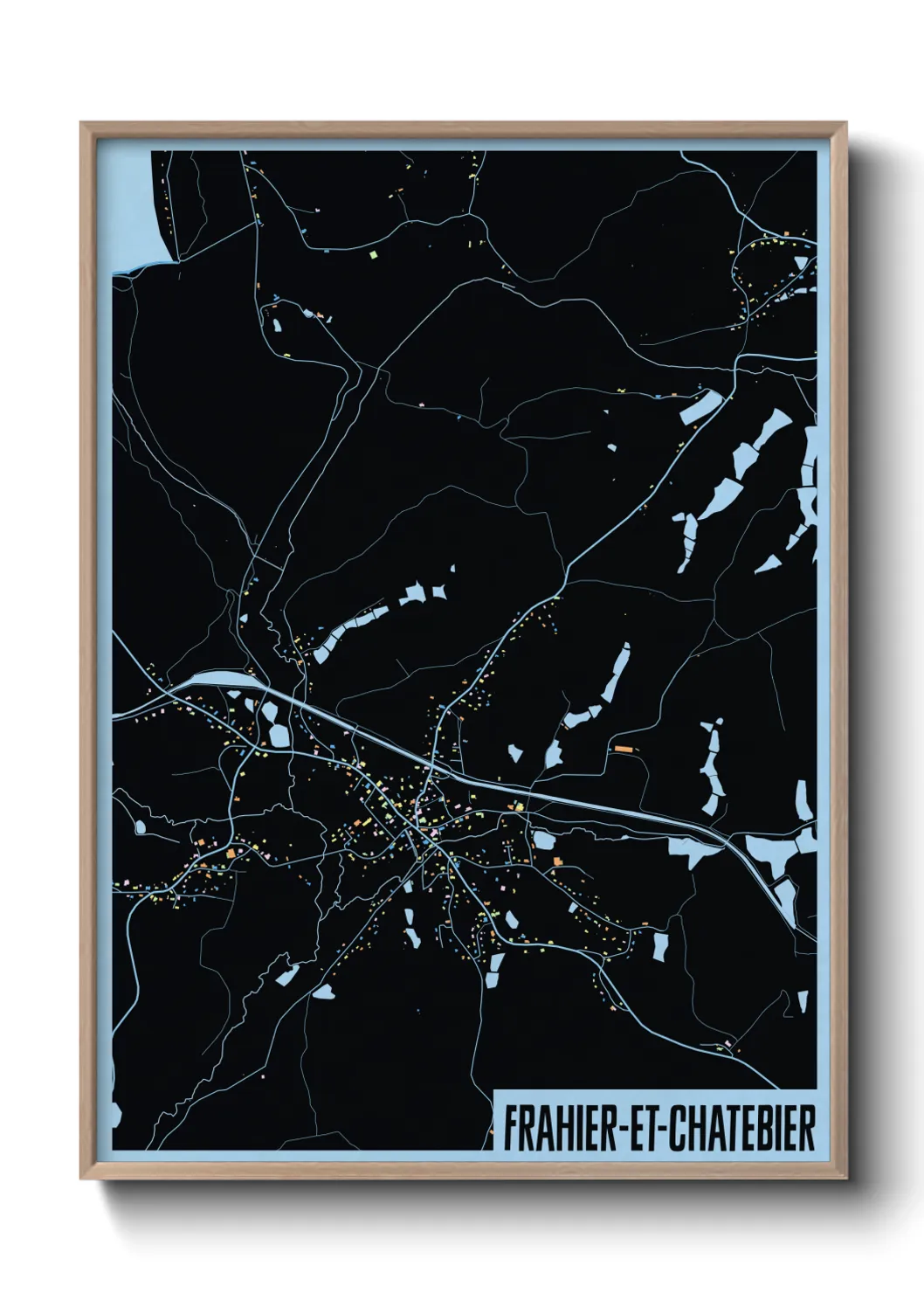 Une affiche de carte sur Frahier-et-Chatebier