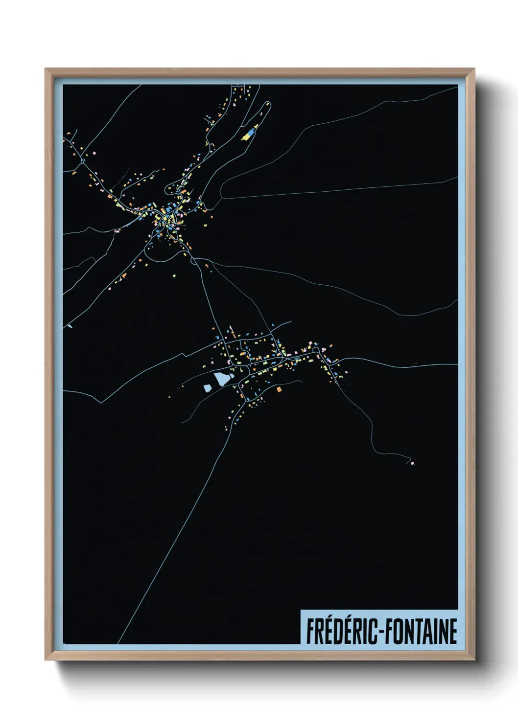 Une affiche de carte sur Frédéric-Fontaine